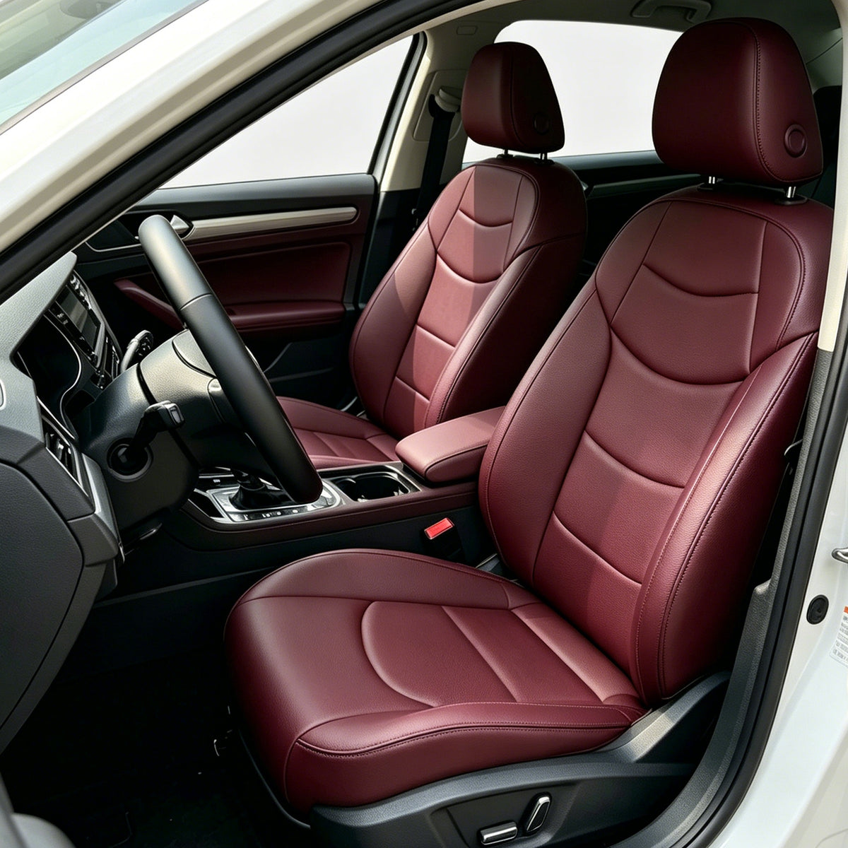 Luxury NAPPA Leather Custom Fit Car Seat Covers Full Set Waterproof