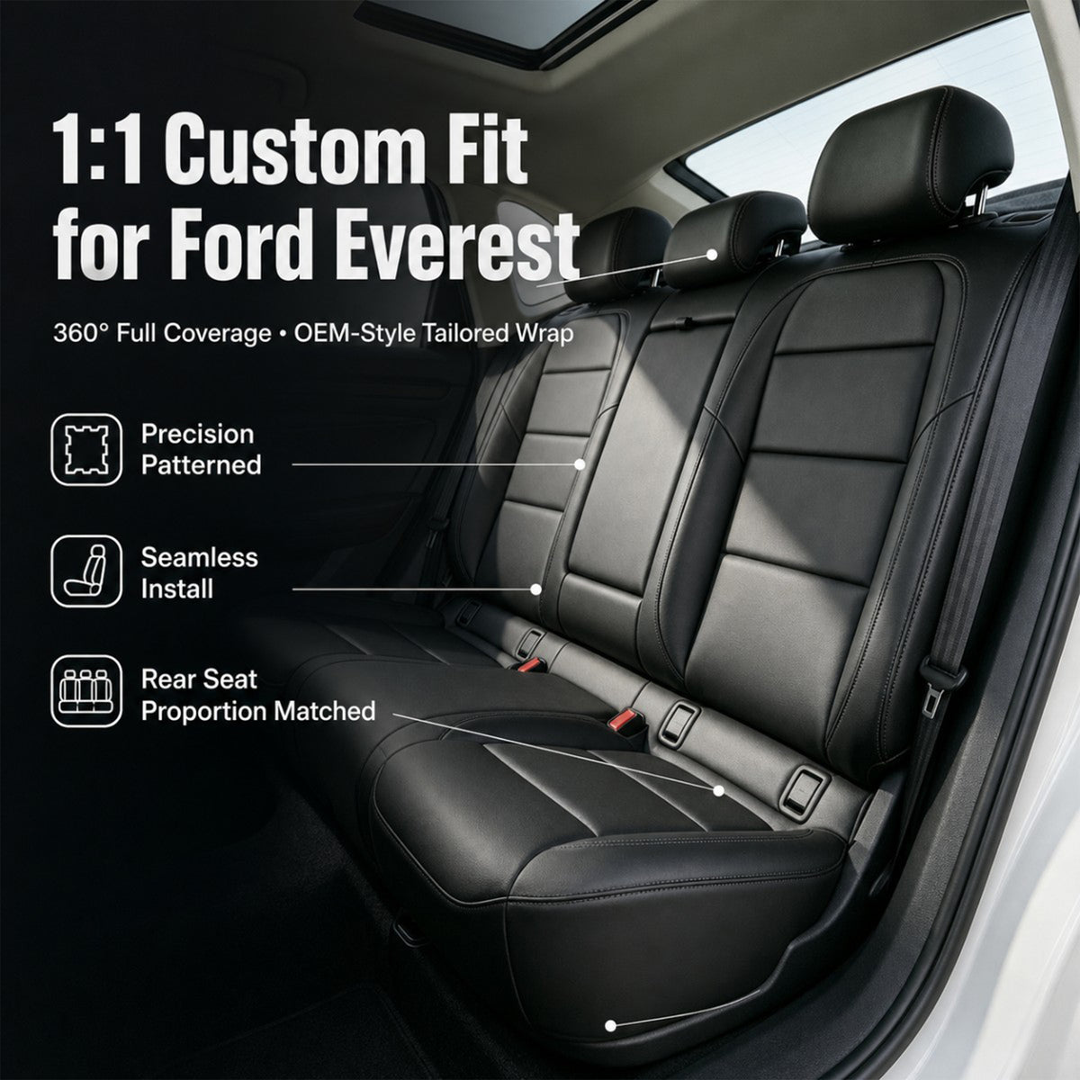 Luxury NAPPA Leather Custom Fit Car Seat Covers Full Set Waterproof