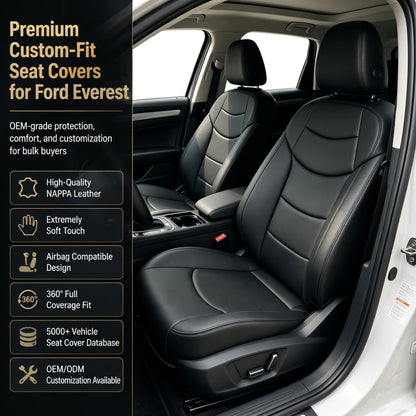 Luxury NAPPA Leather Custom Fit Car Seat Covers Full Set Waterproof