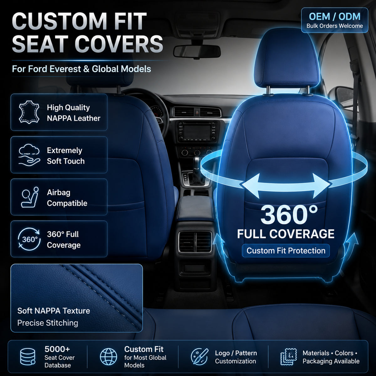Car Seat Covers Full Set for Nissan Altima 2013-2018, Waterproof