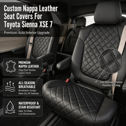Diamond Design Nappa Leather Fashionable Car Interior Seat Protector
