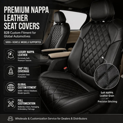 Diamond Design Nappa Leather Fashionable Car Interior Seat Protector