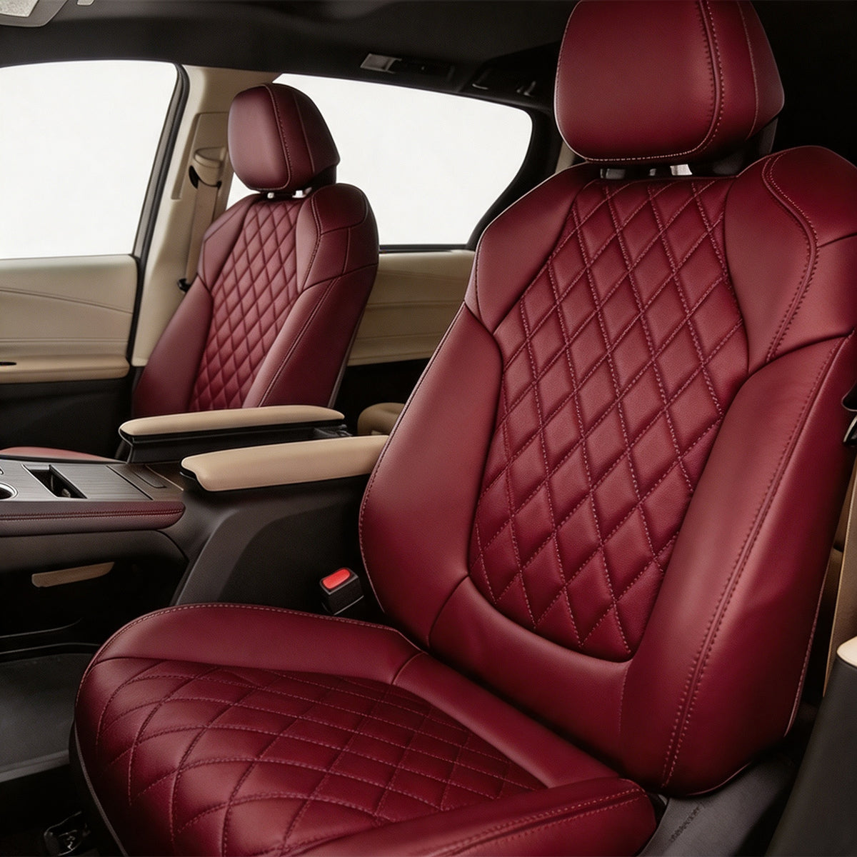 Diamond Design Nappa Leather Fashionable Car Interior Seat Protector