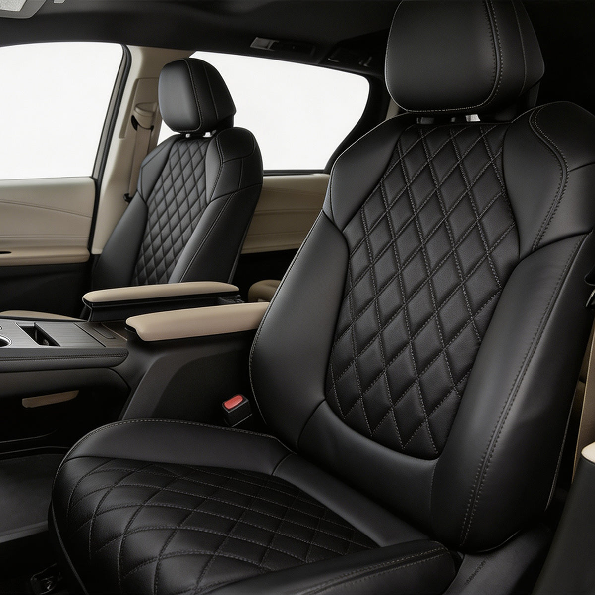 Diamond Design Nappa Leather Fashionable Car Interior Seat Protector