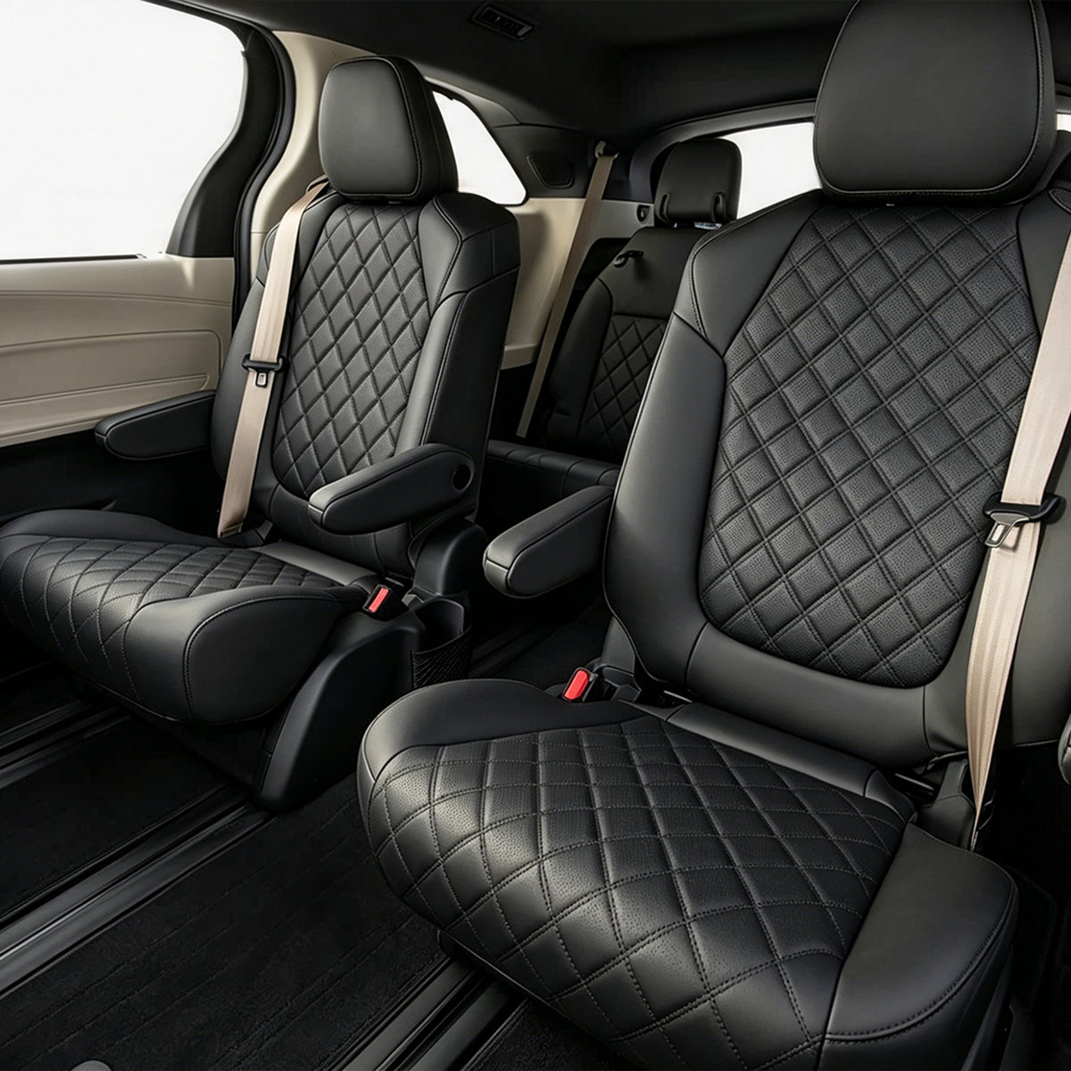 Diamond Design Nappa Leather Fashionable Car Interior Seat Protector