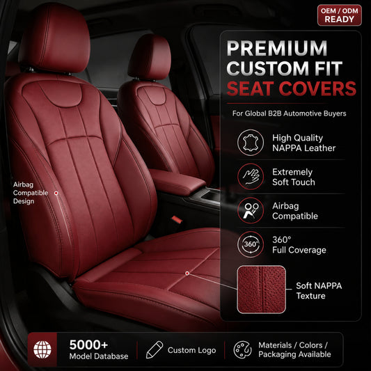 Wear Resistant Waterproof Premium Nappa Leather Full Set Vehicle Seat Protector For BMW 328