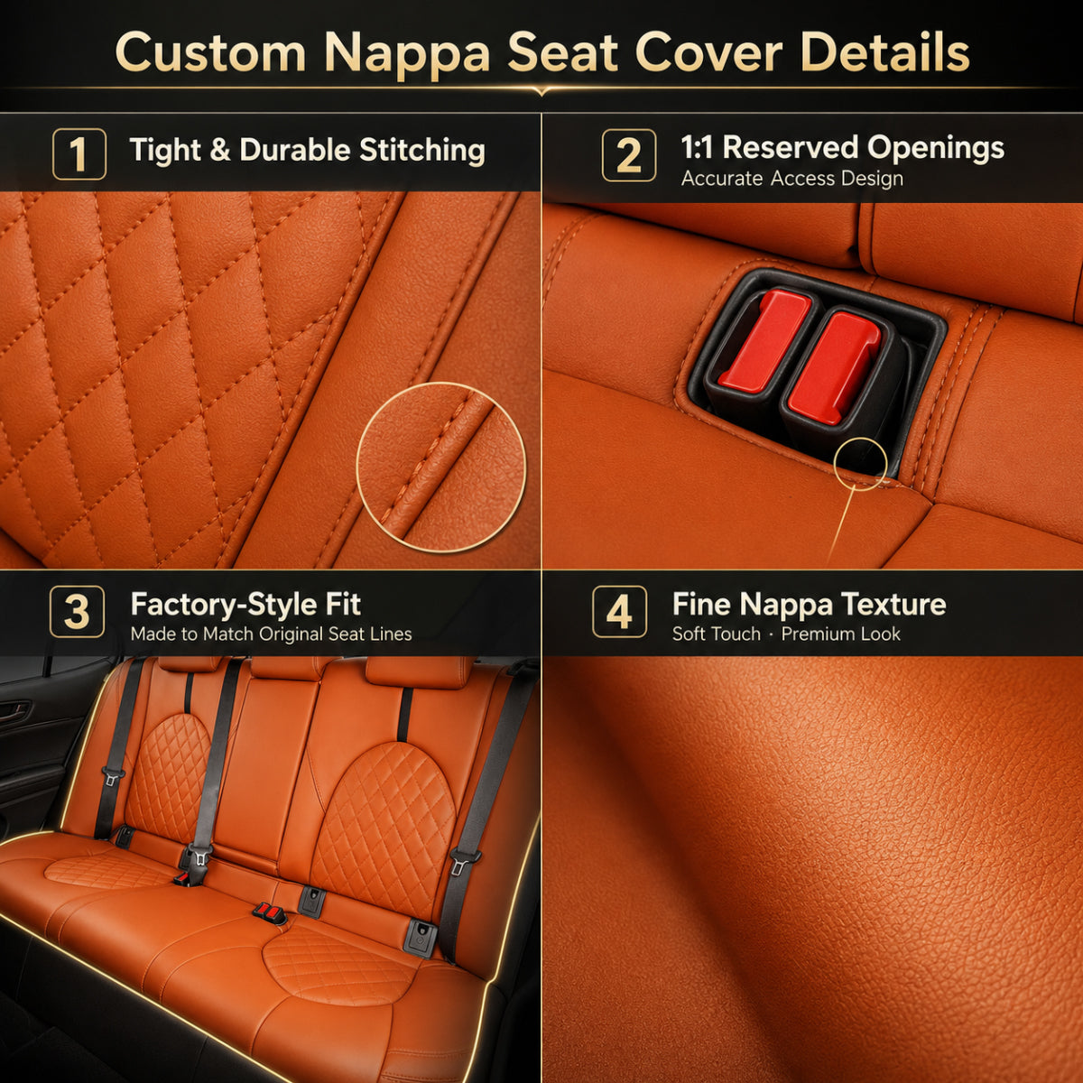 Car Seat Covers Full Set for Toyota Camry 2012-2017, Waterproof