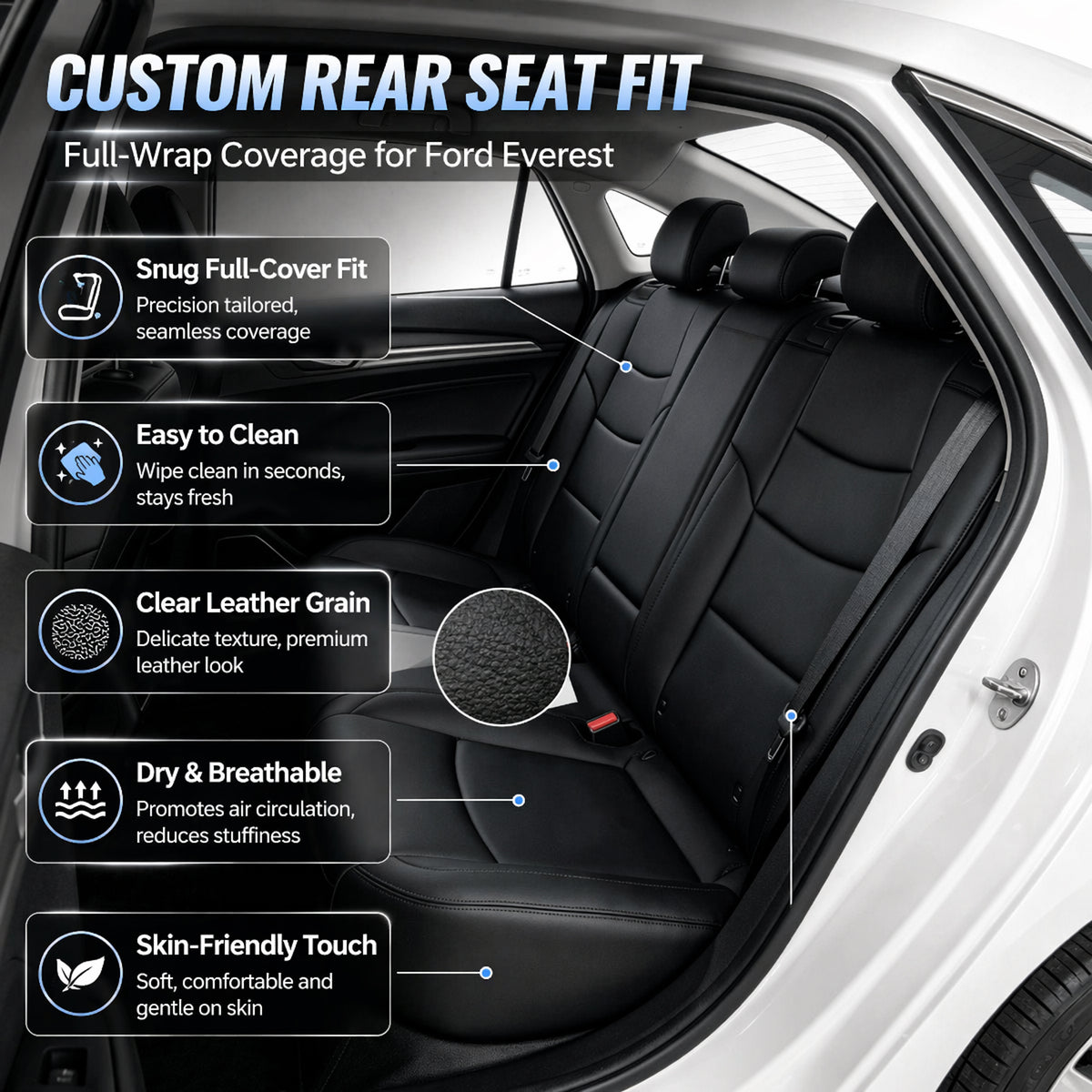 Car Seat Covers Full Set for Toyota FJ Cruiser 2007-2014, Waterproof