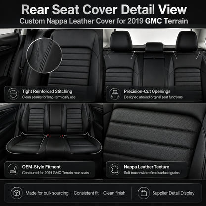 Car Seat Covers Full Set for GMC Terrain 2018-2022, Waterproof Nappa