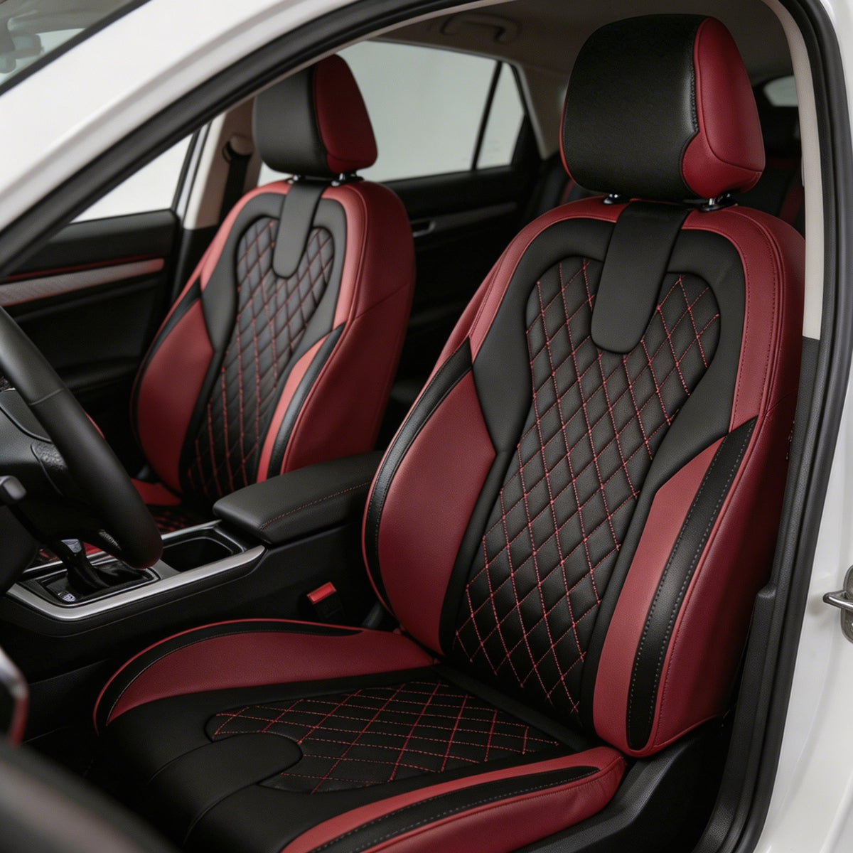 Custom diamond pattern Nappa car seat covers for young car