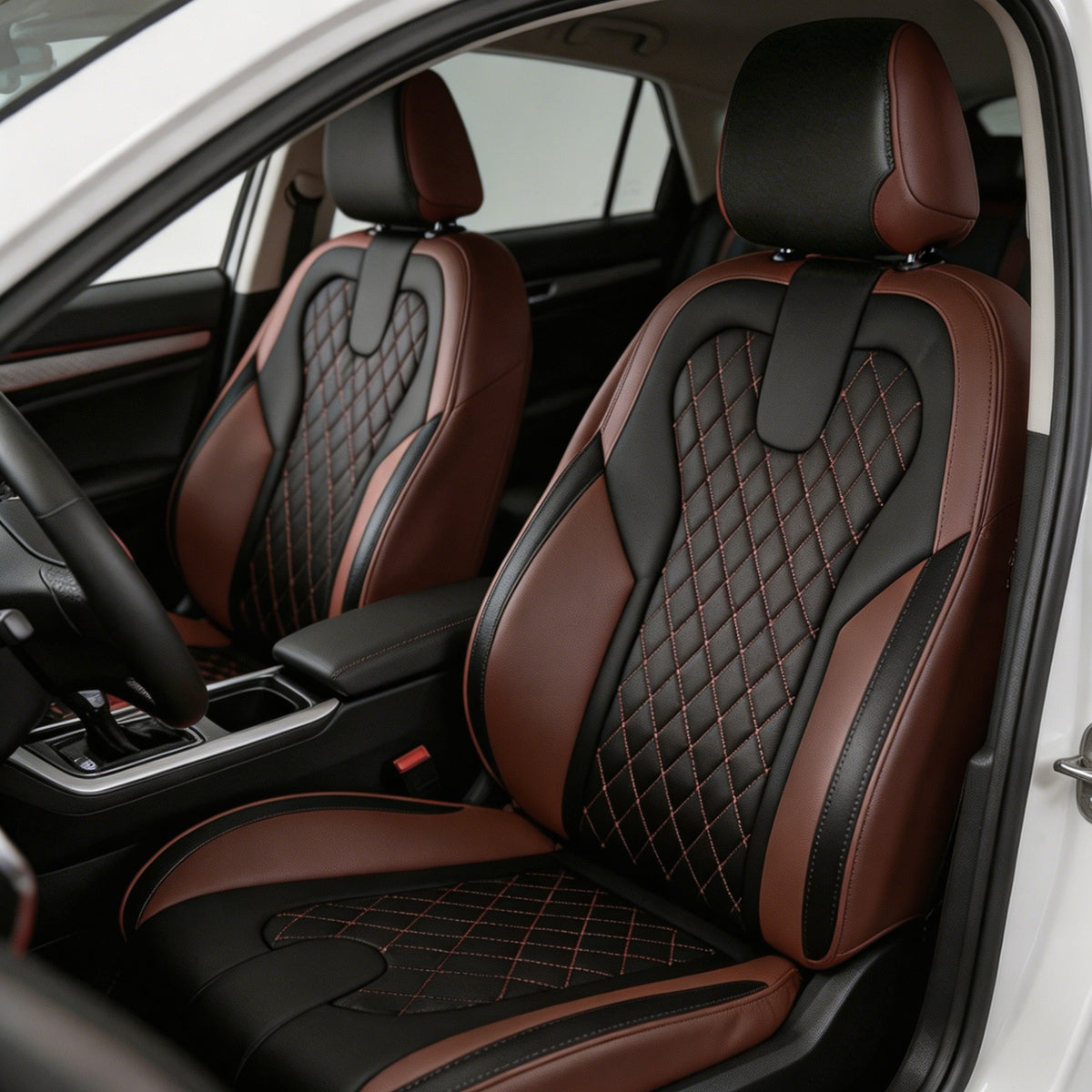 Custom diamond pattern Nappa car seat covers for young car