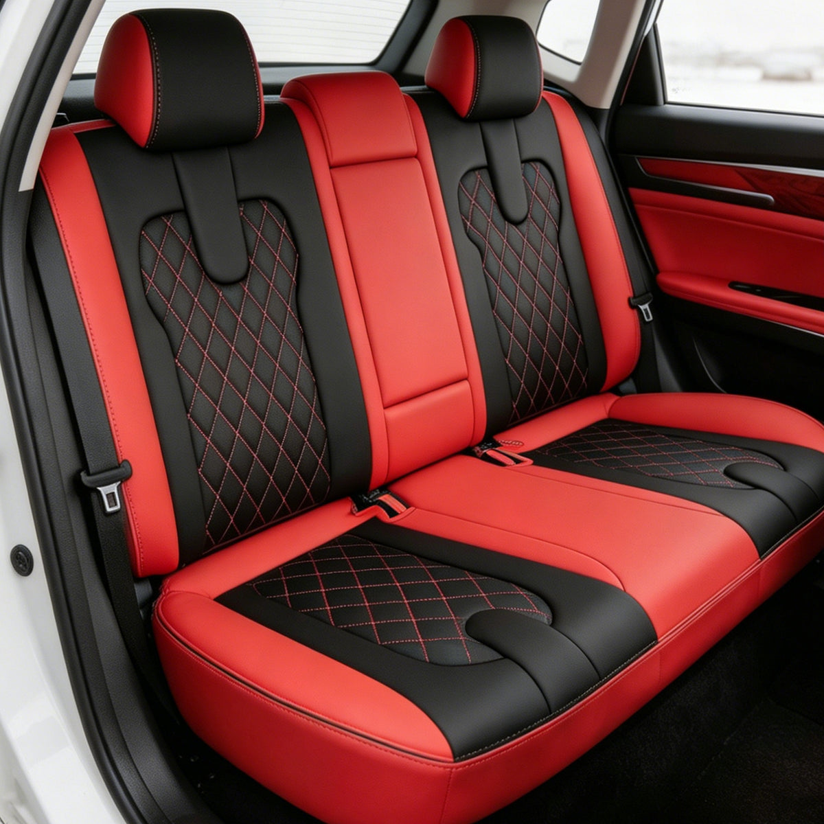 Custom diamond pattern Nappa car seat covers for young car