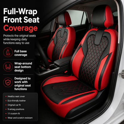 Custom diamond pattern Nappa car seat covers for young car