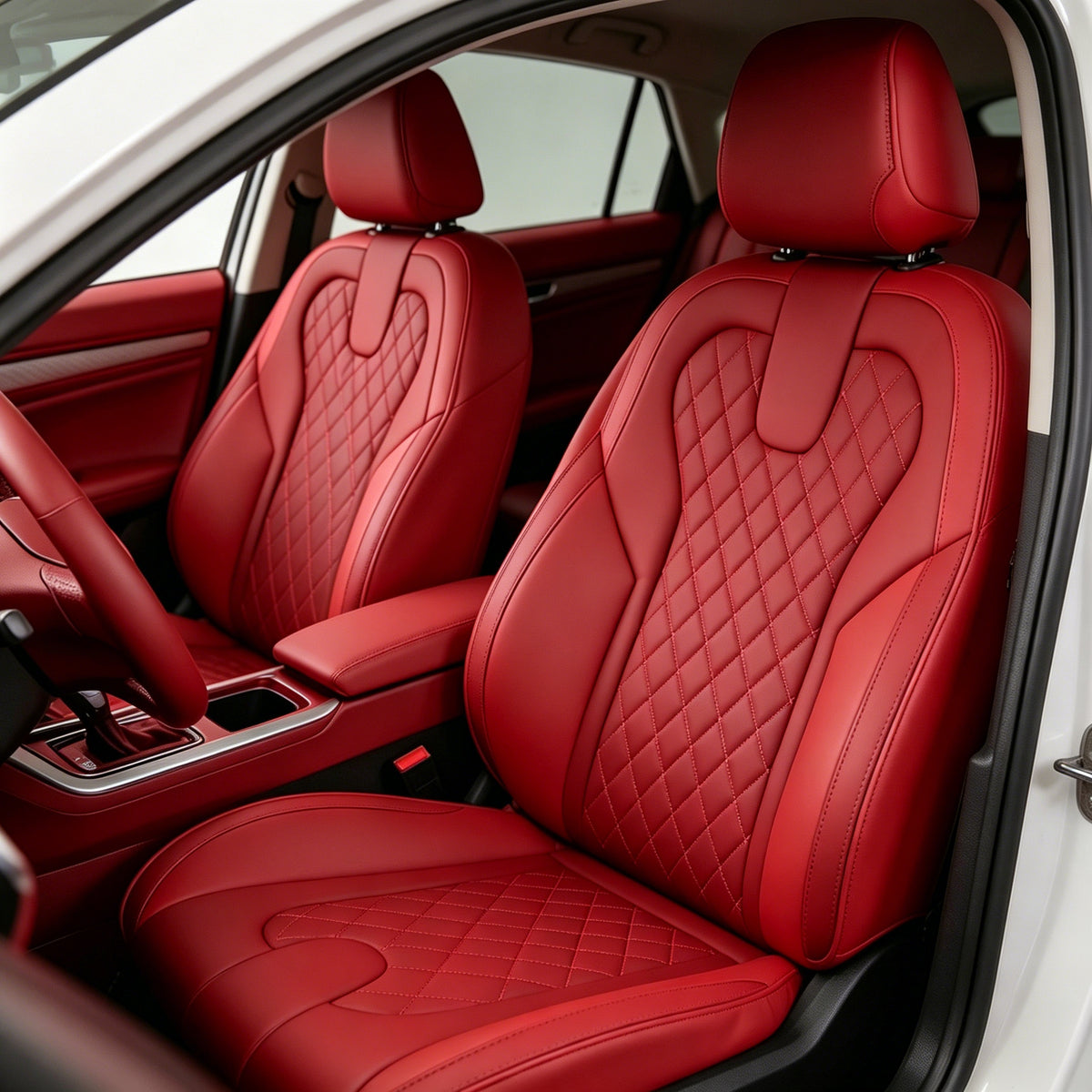 Custom diamond pattern Nappa car seat covers for young car