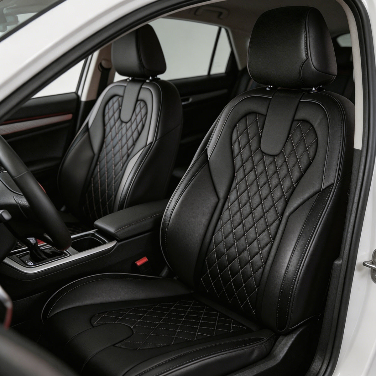 Custom diamond pattern Nappa car seat covers for young car