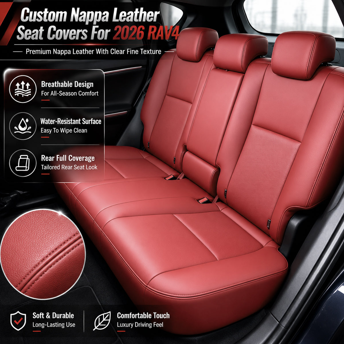 Wholesale Luxury Car Seat Covers Waterproof Nappa Leather Full Set