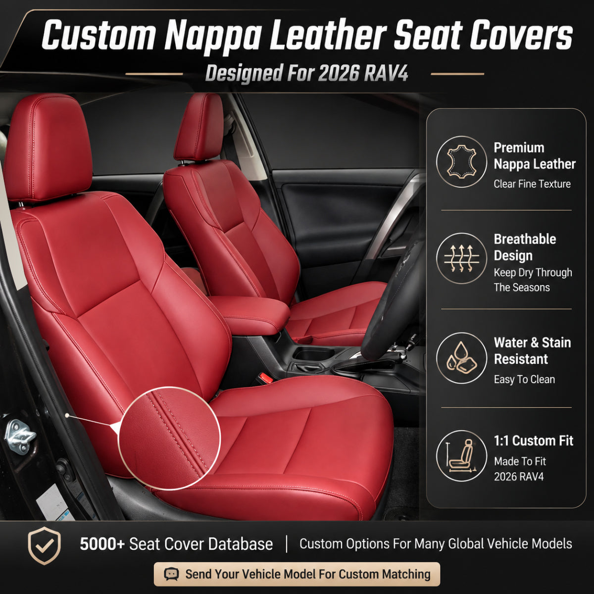 Wholesale Luxury Car Seat Covers Waterproof Nappa Leather Full Set