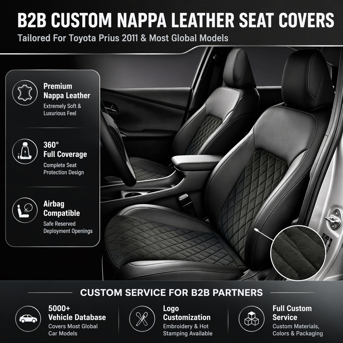 Custom Car Seat Covers OEM Service Universal & Model-Specific Design