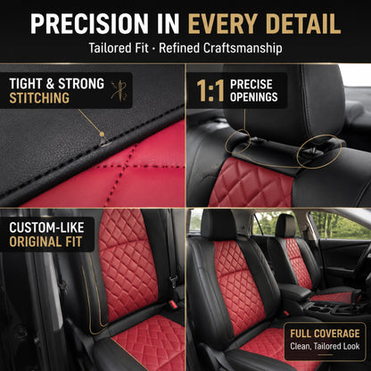 Toyota corolla Seat Covers Diamond Pattern Anti-Slip Premium Leather Wear Resistant Full Set Auto Seat Protector