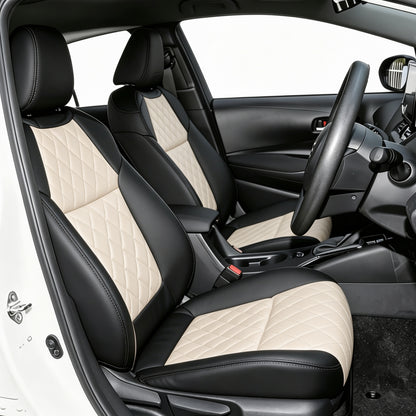 Toyota corolla Seat Covers Diamond Pattern Anti-Slip Premium Leather Wear Resistant Full Set Auto Seat Protector