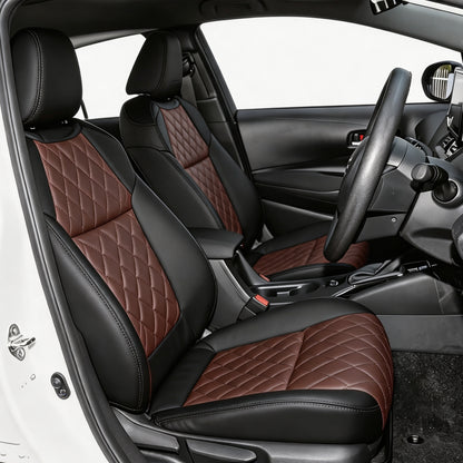 Toyota corolla Seat Covers Diamond Pattern Anti-Slip Premium Leather Wear Resistant Full Set Auto Seat Protector