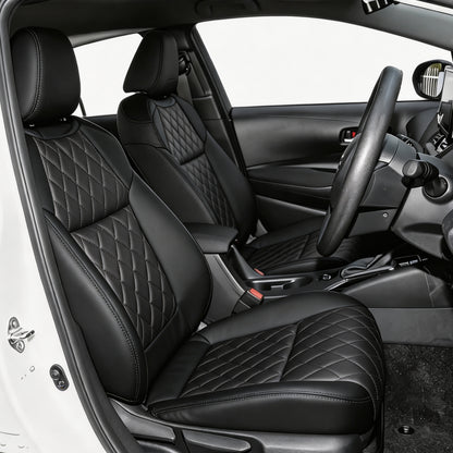 Toyota corolla Seat Covers Diamond Pattern Anti-Slip Premium Leather Wear Resistant Full Set Auto Seat Protector